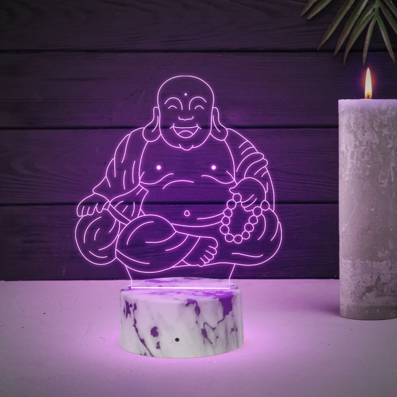3D Laughing Buddha Led Night lamp 16 Color Changing Light with Remote Control Home Decor Lamp